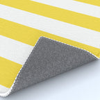 Lemon Yellow and White Wide Stripes Rug Gallery Image 4