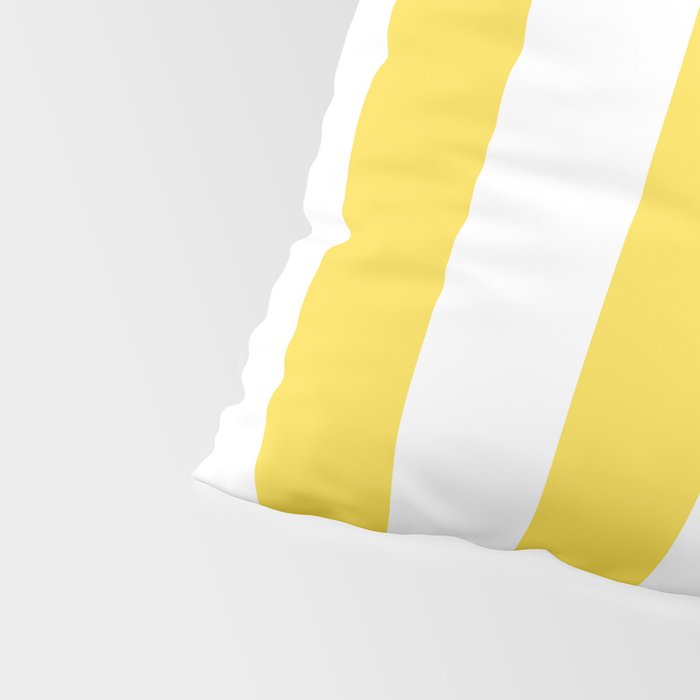 Lemon Yellow and White Wide Stripes Pillow Sham Gallery Image 4