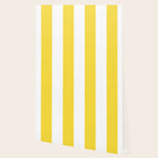 Lemon Yellow and White Wide Stripes Wallpaper Gallery Image 2