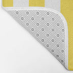 Lemon Yellow and White Wide Stripes Bath Mat Gallery Image 2
