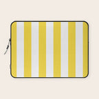 Lemon Yellow and White Wide Stripes Laptop Sleeve Gallery Image 1