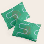 Abstract Fields in Forest Green & Brown Pillow Sham Gallery Image 3