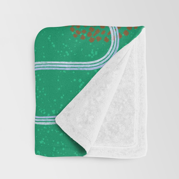 Abstract Fields in Forest Green & Brown Throw Blanket Gallery Image 3