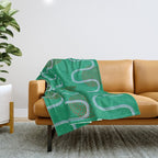 Abstract Fields in Forest Green & Brown Throw Blanket Gallery Image 1