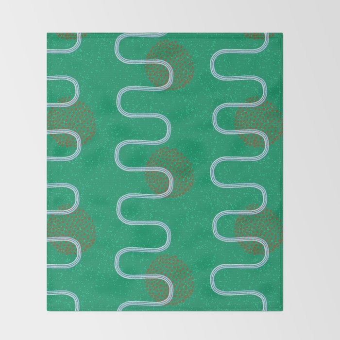 Abstract Fields in Forest Green & Brown Throw Blanket Gallery Image 2