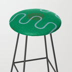 Abstract Fields in Forest Green & Brown Stool Gallery Image 2
