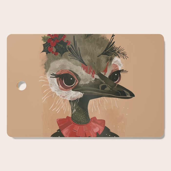 Festive Ostrich Cutting Board Gallery Image 1