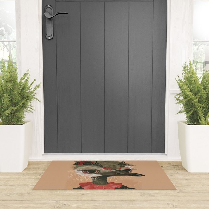 Festive Ostrich Welcome Mat Gallery Image 3