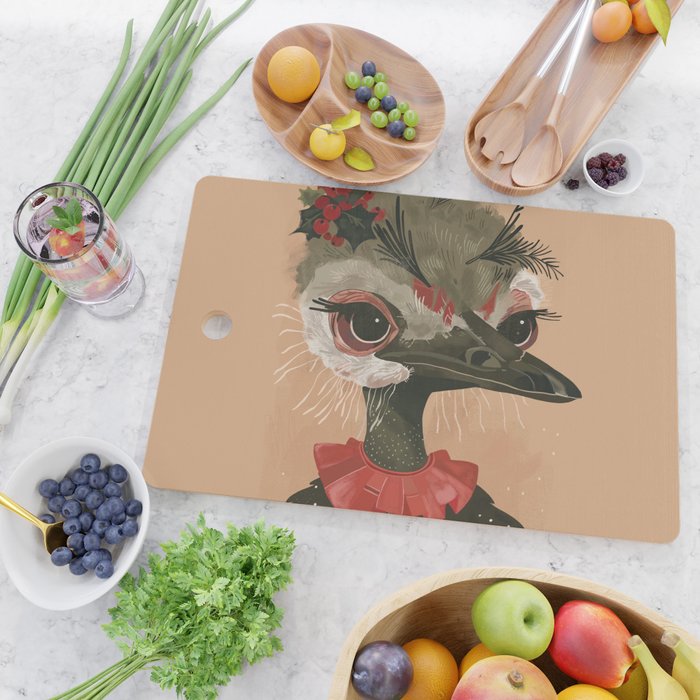Festive Ostrich Cutting Board Gallery Image 2