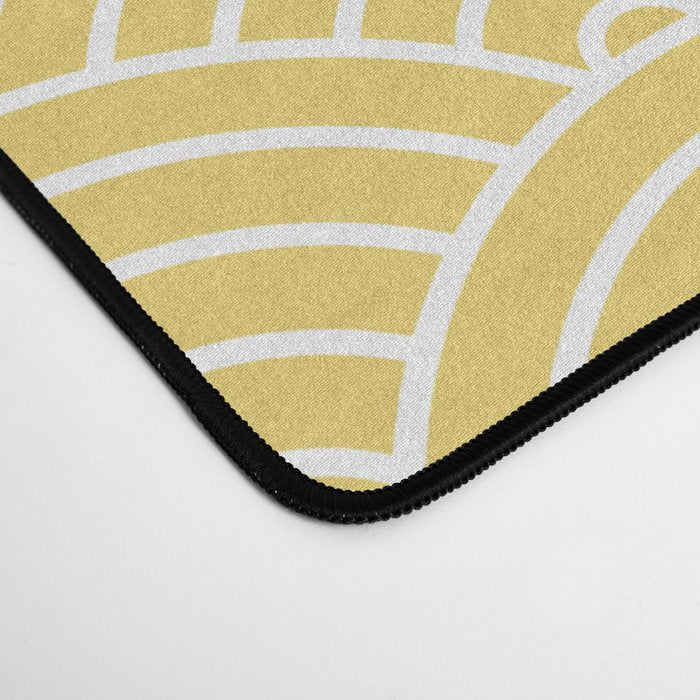 Japanese Waves Pattern Yellow Desk Mat Gallery Image 4