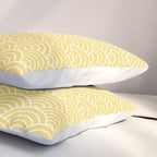 Japanese Waves Pattern Yellow Pillow Sham Gallery Image 3
