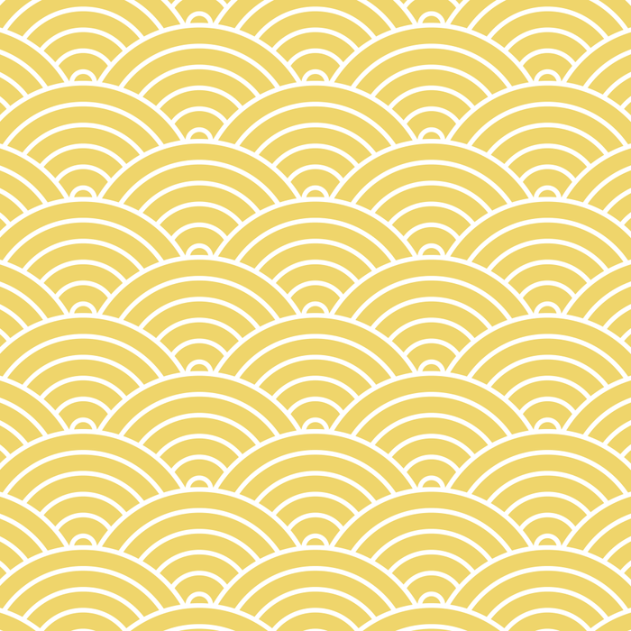 Japanese Waves Pattern Yellow Coffee Mug Gallery Image 2