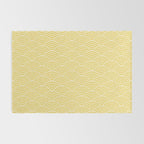 Japanese Waves Pattern Yellow Rug Gallery Image 2