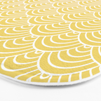 Japanese Waves Pattern Yellow Bath Mat Gallery Image 3
