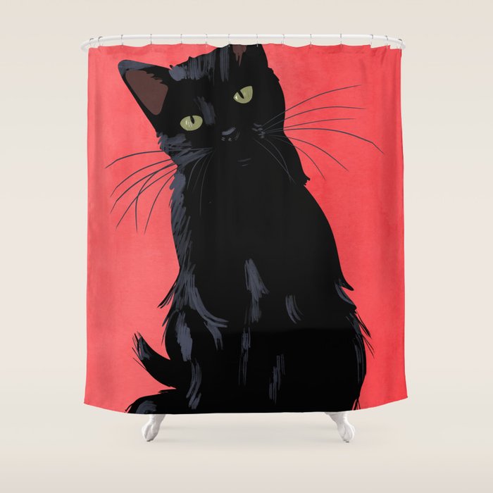 Black cat 2 Shower Curtain Gallery Image 1