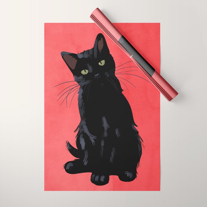 Black cat 2 Wrapping Paper Gallery Image 1