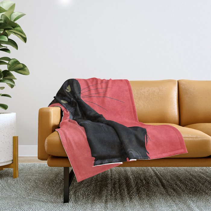 Black cat 2 Throw Blanket Gallery Image 1