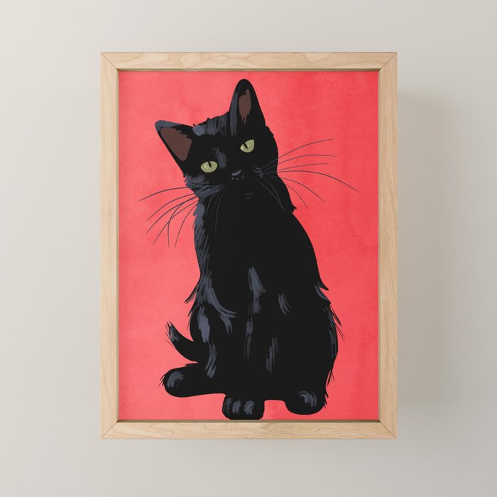 Black cat 2 Mini Art Print Gallery Image 1