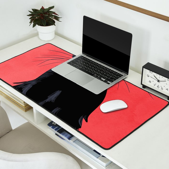 Black cat 2 Desk Mat Gallery Image 2