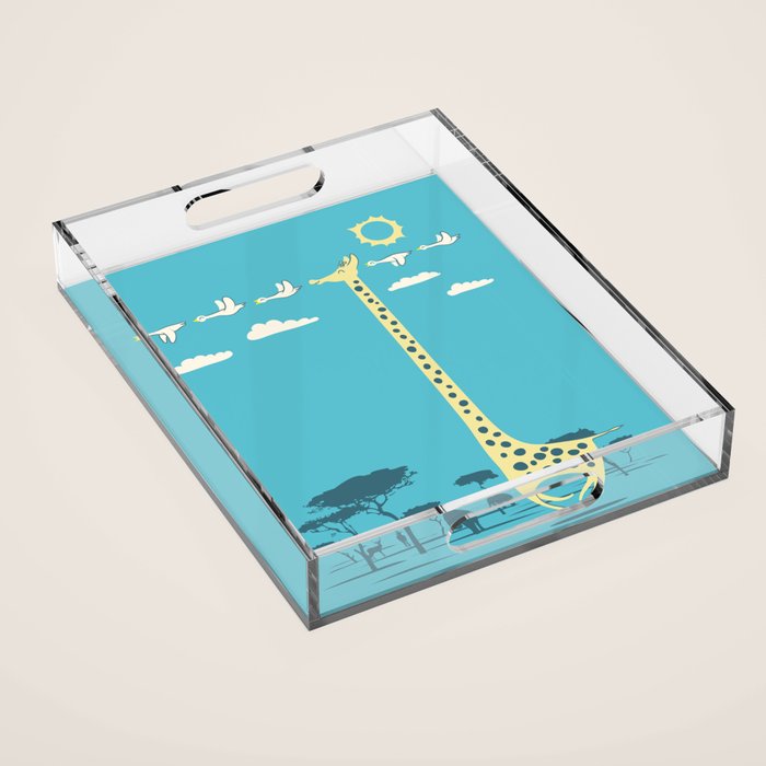 I'm like a bird (blue) Acrylic Tray Gallery Image 1