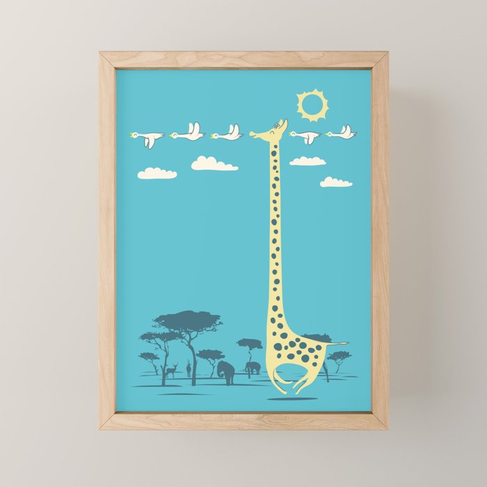 I'm like a bird (blue) Mini Art Print Gallery Image 1