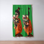 Woman with Flowers Painting Window Curtain Gallery Image 3