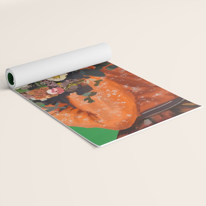 Woman with Flowers Painting Yoga Mat Gallery Image 2