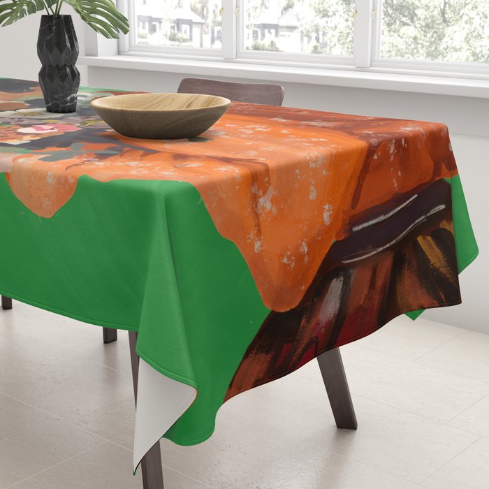 Woman with Flowers Painting Tablecloth Gallery Image 3