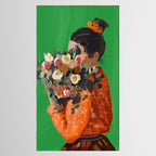 Woman with Flowers Painting Tablecloth Gallery Image 2