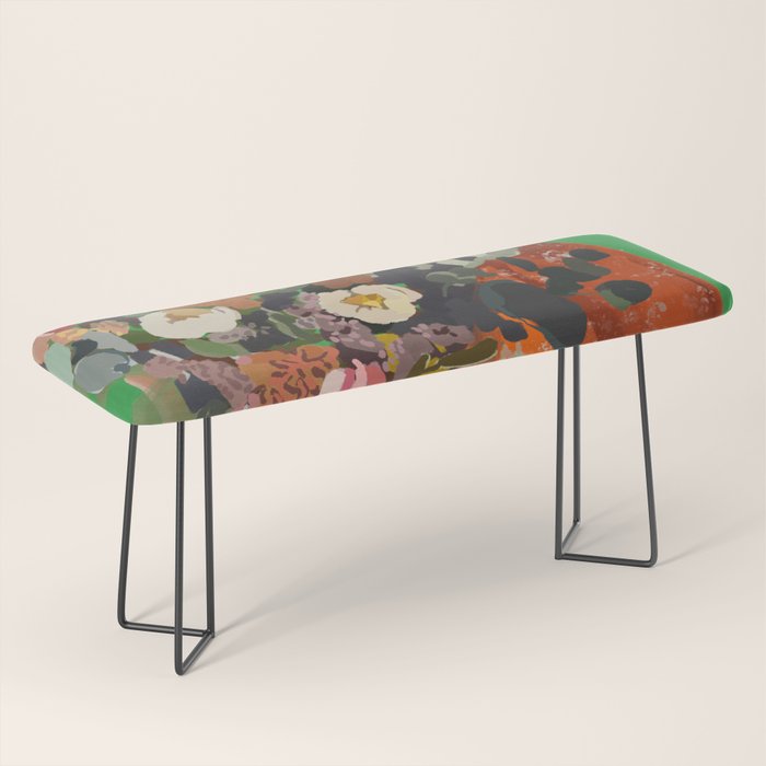 Woman with Flowers Painting Bench Gallery Image 1