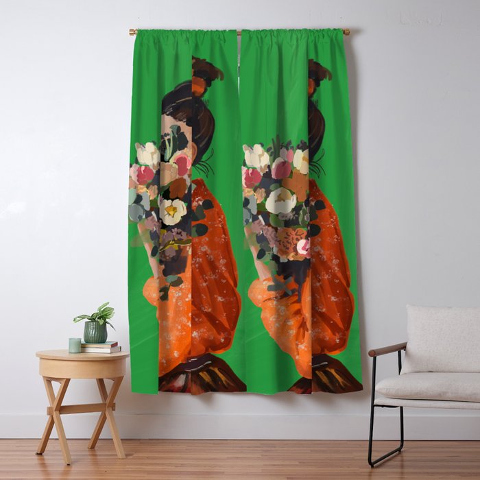 Woman with Flowers Painting Window Curtain Gallery Image 5