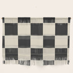 Beige & Black Check, Modern Checkerboard  Wall Hanging Gallery Image 1