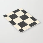 Beige & Black Check, Modern Checkerboard  Notebook Gallery Image 3