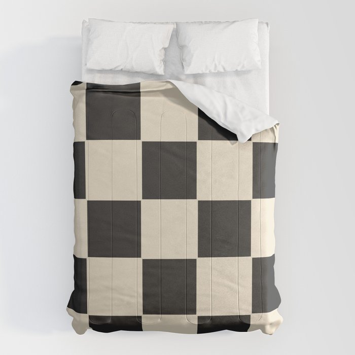 Beige & Black Check, Modern Checkerboard  Comforter Gallery Image 6