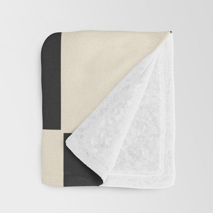 Beige & Black Check, Modern Checkerboard  Throw Blanket Gallery Image 3