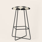 Beige & Black Check, Modern Checkerboard  Stool Gallery Image 1