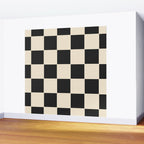 Beige & Black Check, Modern Checkerboard  Wall Mural Gallery Image 2