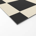 Beige & Black Check, Modern Checkerboard  Welcome Mat Gallery Image 2