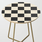 Beige & Black Check, Modern Checkerboard  Side Table Gallery Image 2