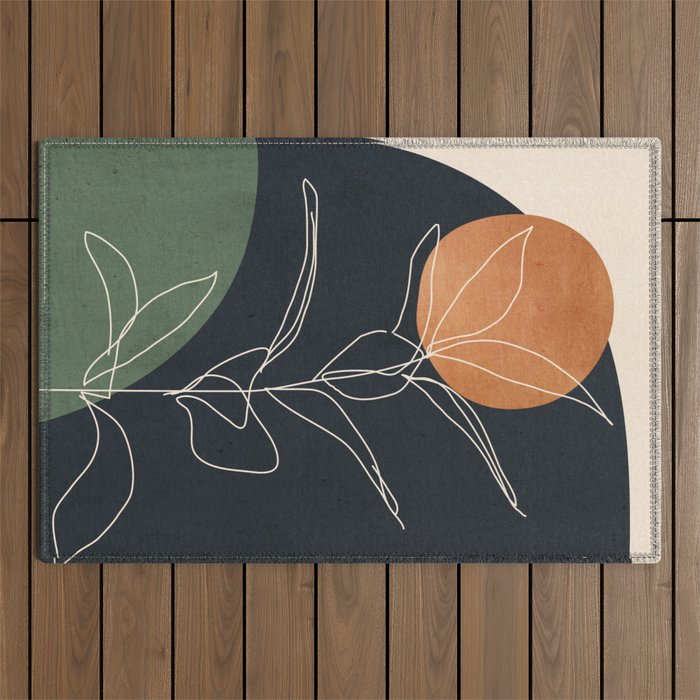 Abstract Art /Minimal Plant 98 Outdoor Rug Gallery Image 1