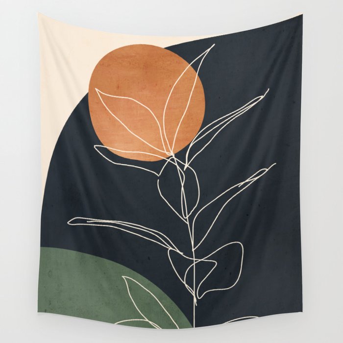 Abstract Art /Minimal Plant 98 Wall Tapestry Gallery Image 4