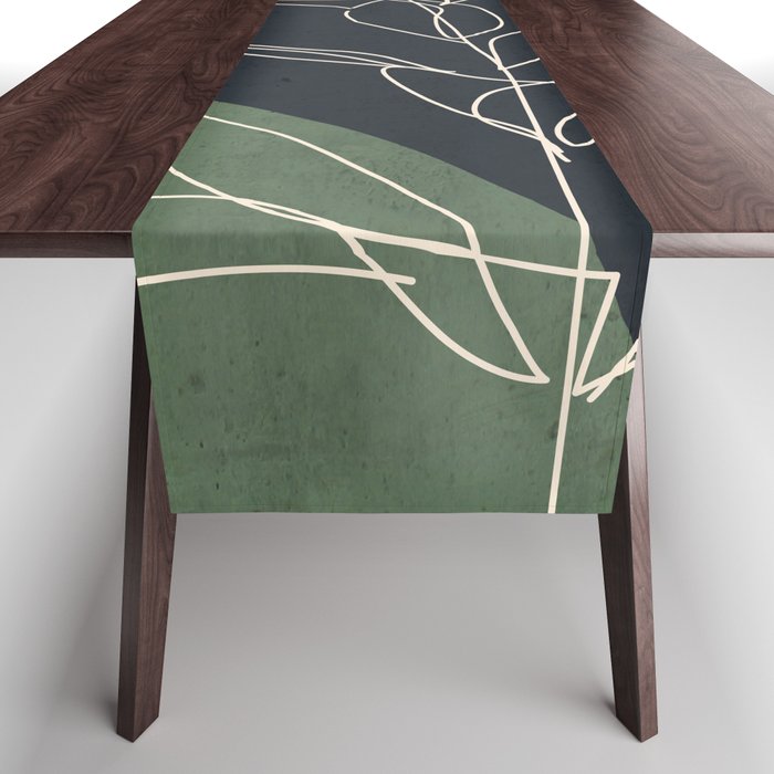 Abstract Art /Minimal Plant 98 Table Runner Gallery Image 1