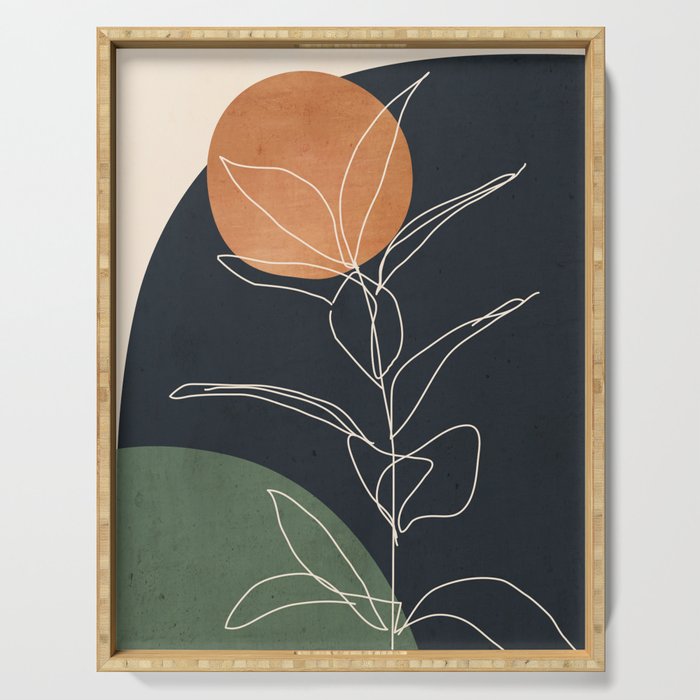 Abstract Art /Minimal Plant 98 Serving Tray Gallery Image 1
