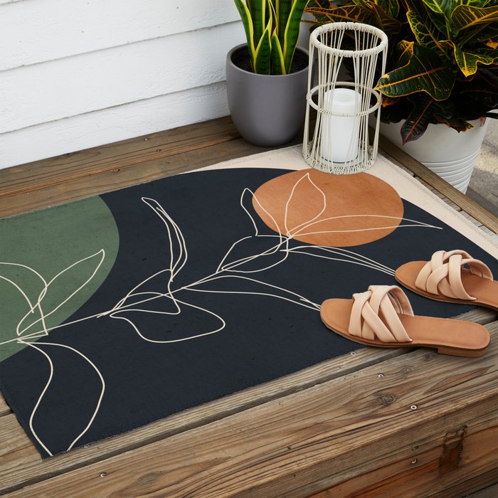 Abstract Art /Minimal Plant 98 Outdoor Rug Gallery Image 2