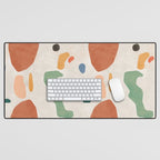 Organic Terracotta Thin Shapes Abstract Desk Mat Gallery Image 1