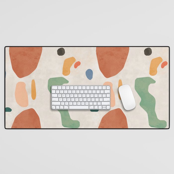 Organic Terracotta Thin Shapes Abstract Desk Mat Gallery Image 1