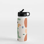 Organic Terracotta Thin Shapes Abstract Water Bottle Gallery Image 1