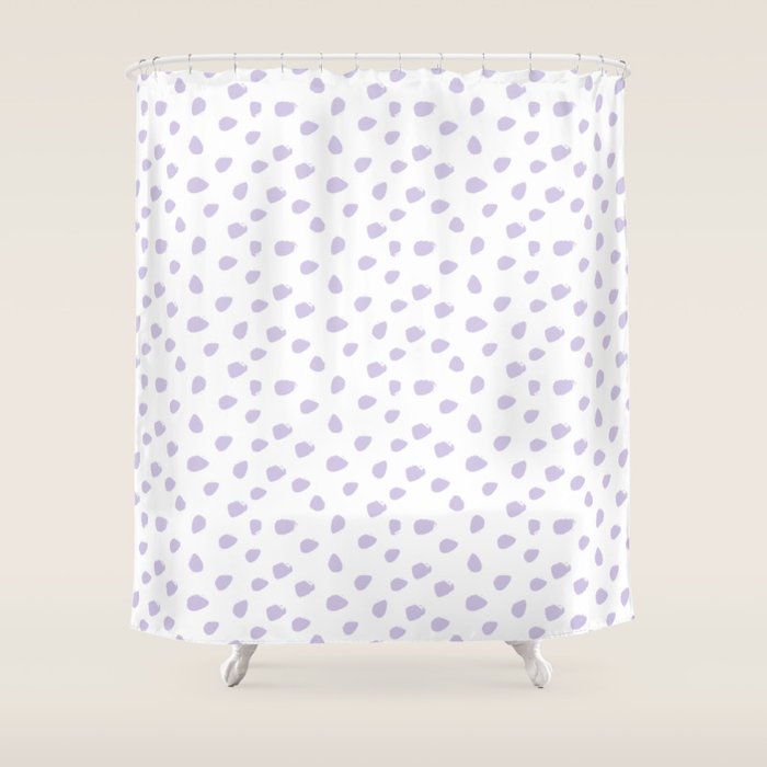 Lilac Seamless Pattern Paint Brush Strokes Shower Curtain Gallery Image 1
