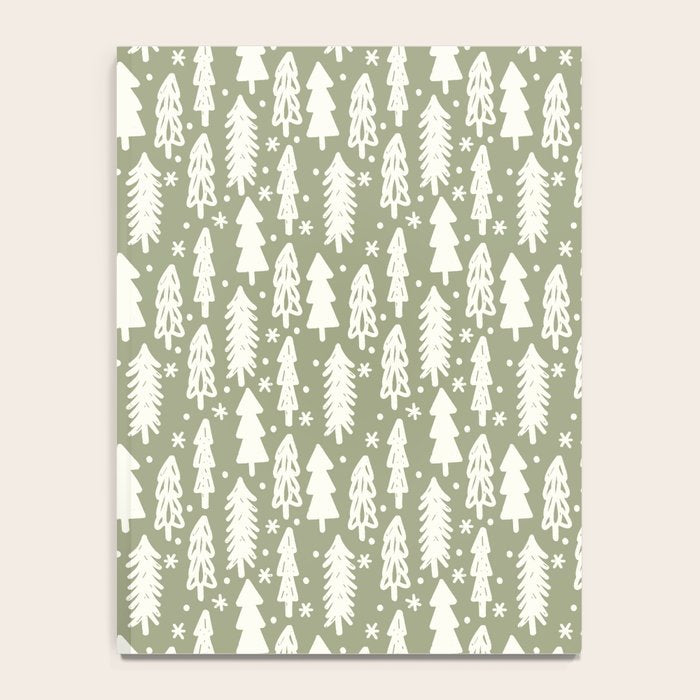 Boho Winter Trees . Lush Green Notebook Gallery Image 4