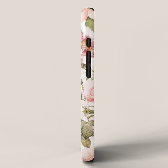 Vintage & Shabby Chic - Pink Sepia Summer Flowers iPhone Case Gallery Image 2